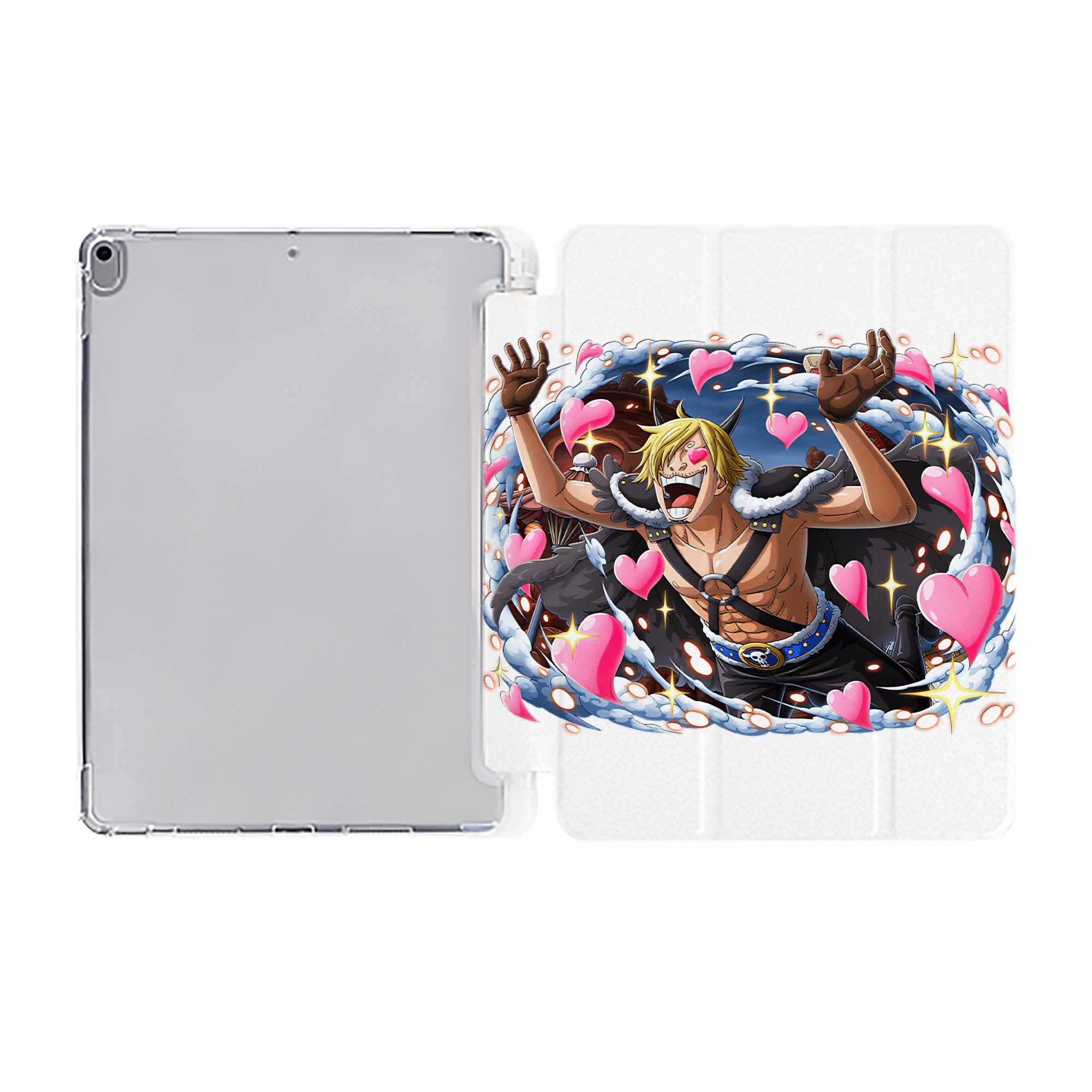 （画像用） ワンピース サンジ ONE PIECE Sanji IPad ケース ペン収納付き 三つ折りスタンド PUレザー×シリコン 対応機種9.5/10.5/10.9インチ